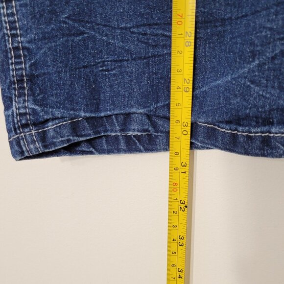 Marie Claire Cropped Denim Blue Jeans Thick Stitch Stretch Size 13 - Picture 8 of 11